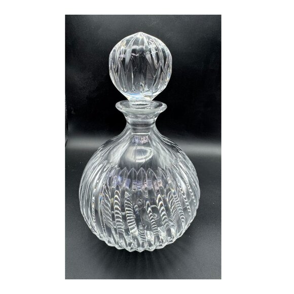Vtg Towle Leaded Crystal Decanter Ribbed Swirl Design & Stopper Elegant Barware - Picture 2 of 11